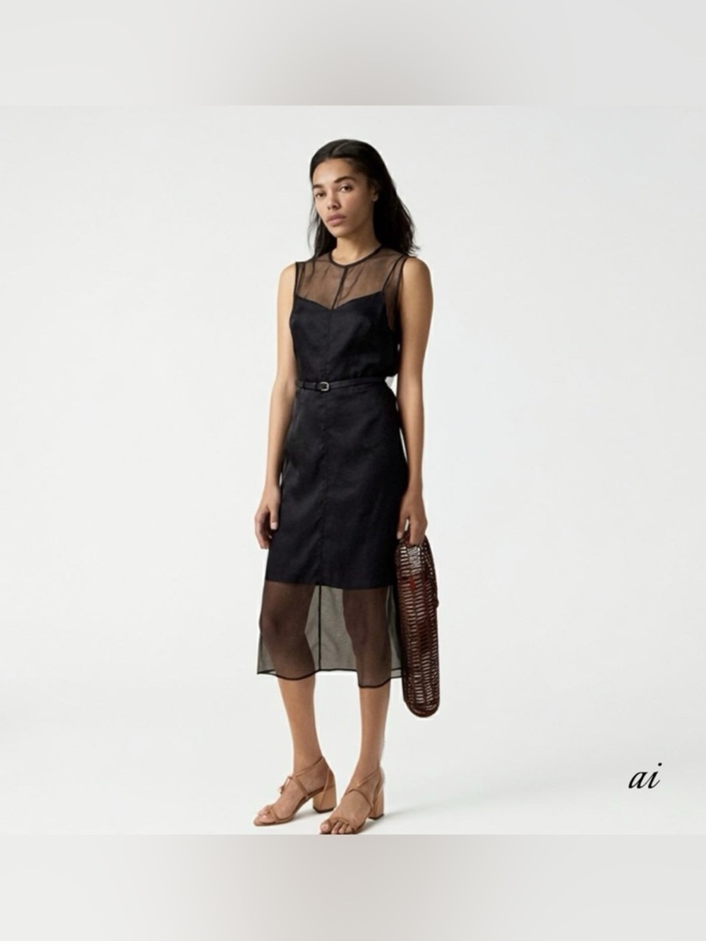 J. Crew Layered Shift Dress in Liquid Organza Color Black Size 10